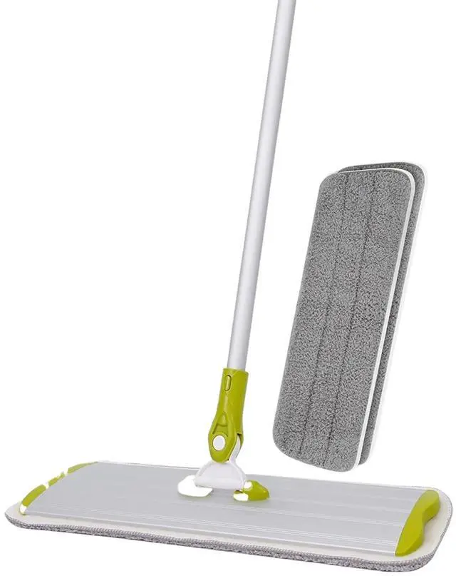 Alt view image 2 of 7 - SCRUBIT 16" Microfiber Swivel Mop: Wet/Dry Reusable Pads, 52" Pole, 2 Included