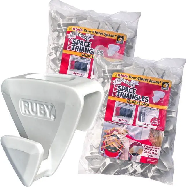 Main image of Ruby Space Triangles, 108-Pc Hanger Hooks, White