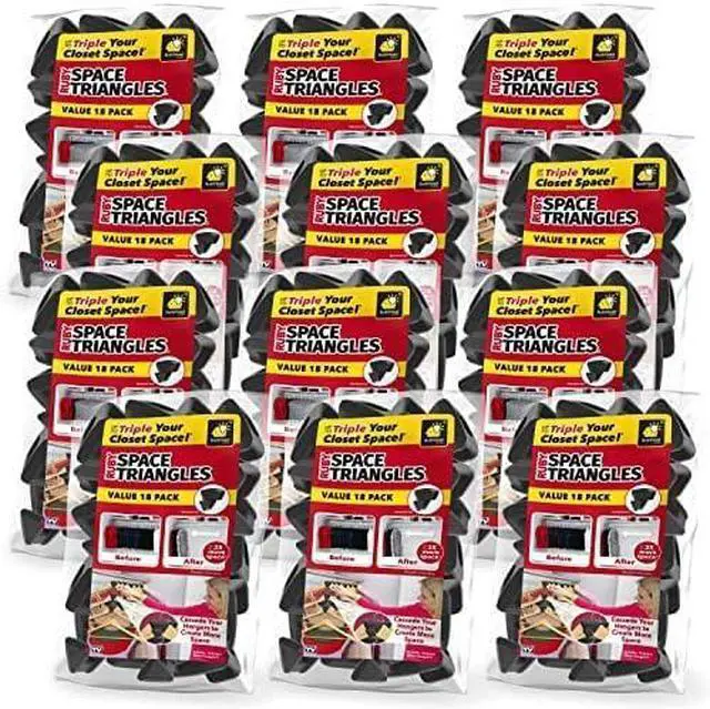 Alt view image 2 of 7 - Ruby Space Triangles, 216-Pc Hanger Hooks, Black