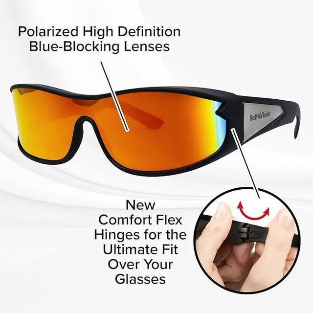 Alt view image 5 of 5 - Battle Vision Wrap Around Glasses 3-Pack  Day, Night & Storm Sunglasses