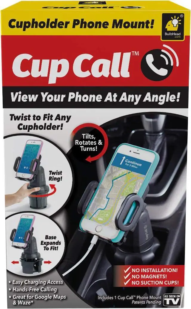 Alt view image 6 of 7 - Cup Call Car Phone Mount - Adjustable Cup Holder  2 Pack (Black & Gray)
