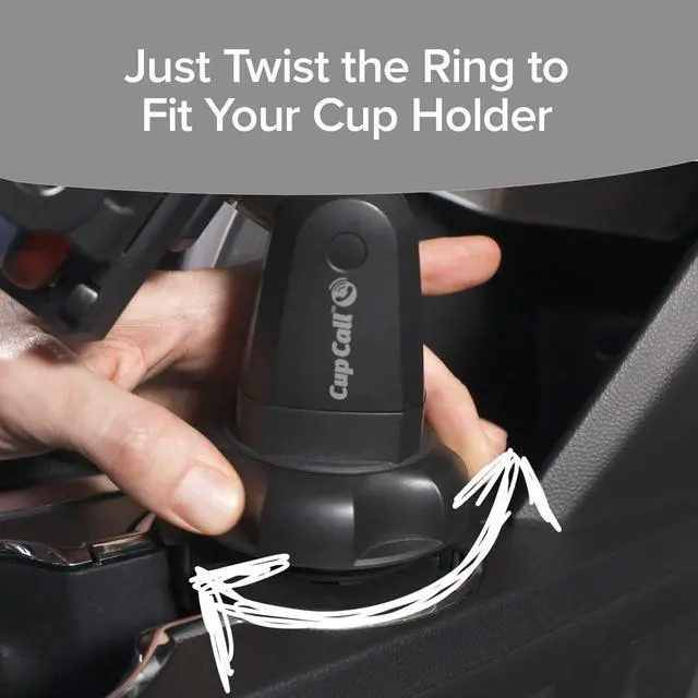 Alt view image 3 of 7 - Cup Call Car Phone Mount - Adjustable Cup Holder (Silver)
