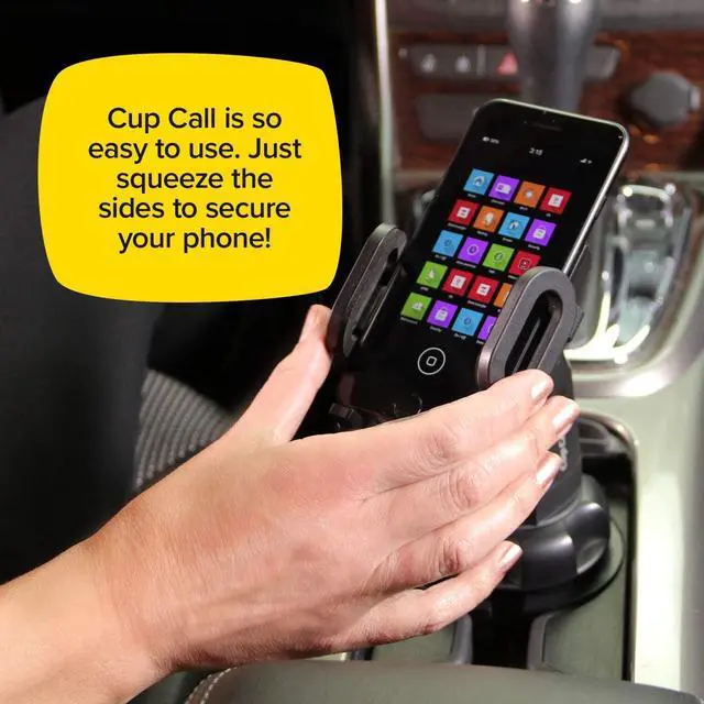 Alt view image 5 of 7 - Cup Call Car Phone Mount - Adjustable Cup Holder (Silver)
