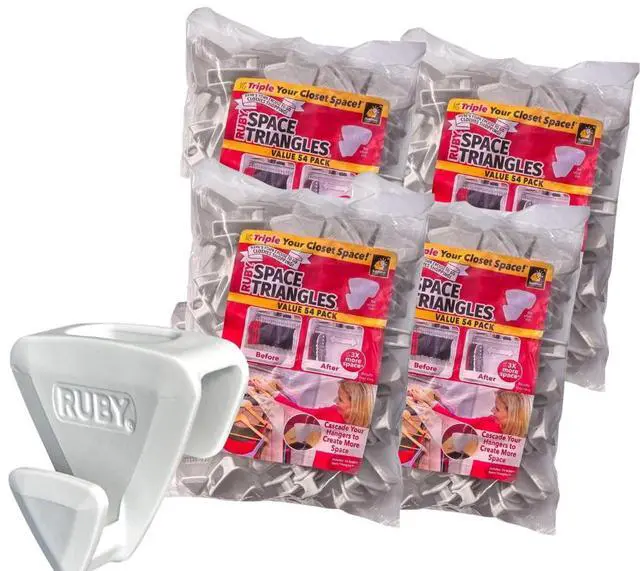 Main image of Ruby Space Triangles, 216-Pc Hanger Hooks, White