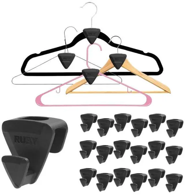 Alt view image 2 of 7 - Ruby Space Triangles, 72-Pc Hanger Hooks, Black