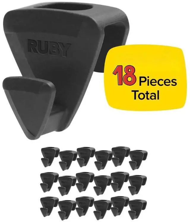 Alt view image 4 of 7 - Ruby Space Triangles, 18-Pc Hanger Hooks, Black