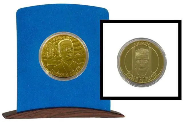 Main image of Joe Biden Commemorative Coin Gold-Layered Collectible Display Case & Certificate