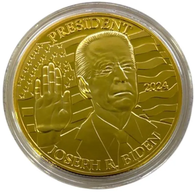 Alt view image 2 of 5 - Joe Biden Commemorative Coin Gold-Layered Collectible Display Case & Certificate