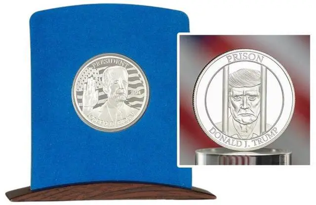 Main image of Joe Biden Commemorative Coin Silver-Layered Collectible Display Case Certificate