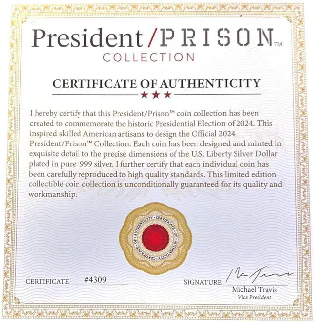 Alt view image 4 of 5 - Joe Biden Commemorative Coin Gold-Layered Collectible Display Case & Certificate