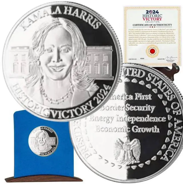Main image of Kamala Harris 2024 Commemorative Coin - Silver-Layered Edition