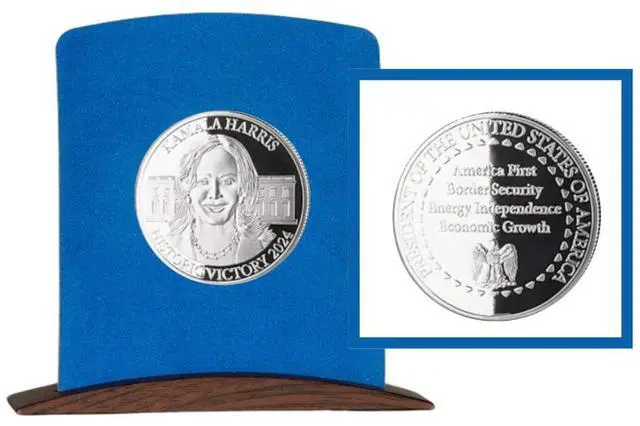 Alt view image 2 of 4 - Kamala Harris 2024 Commemorative Coin - Silver-Layered Edition