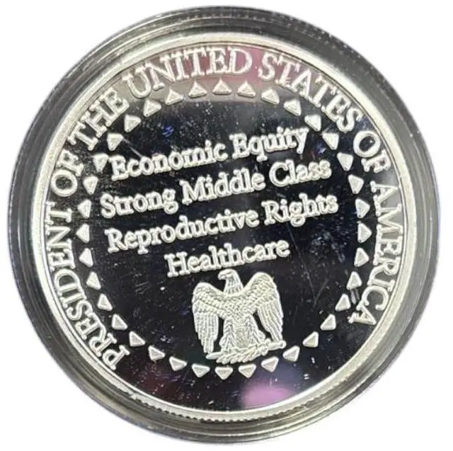 Alt view image 4 of 4 - Kamala Harris 2024 Commemorative Coin - Silver-Layered Edition