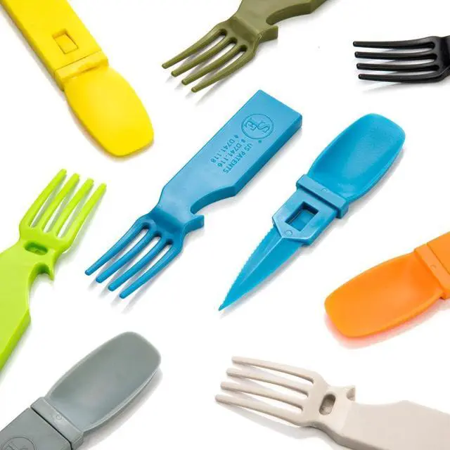 Alt view image 2 of 4 - 4-in-1 Snapatite+ Utensil Set - Spoon, Knife, Fork, Bottle Opener (Yellow)