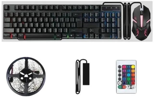 Alt view image 4 of 4 - CYLO All-in-One Gaming Set: Keyboard, Mouse, and Vibrant LED Strip