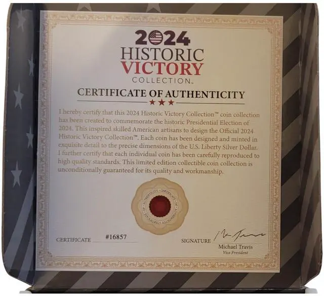 Alt view image 4 of 6 - Donald Trump 2024 Commemorative Coin Gold Collectible Display Case Certificate