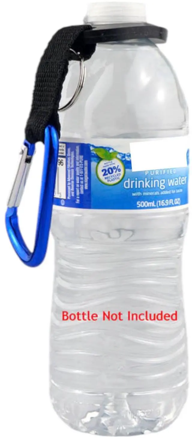 Alt view image 3 of 4 - Black Aluminum Carabiners With 6mm Thick Water Bottle Holder Attachment