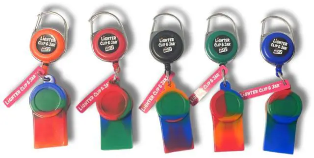 Main image of WEEZ Retractable Lighter Clip & Silicone Jar- Neon