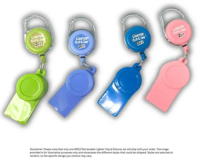 Alt view image 2 of 7 - WEEZ Retractable Lighter Clip & Silicone Jar- Pastel