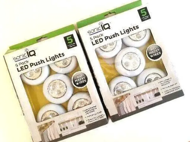Alt view image 6 of 7 - SonicIQ LED Push Lights - 5 Pack for Easy Illumination