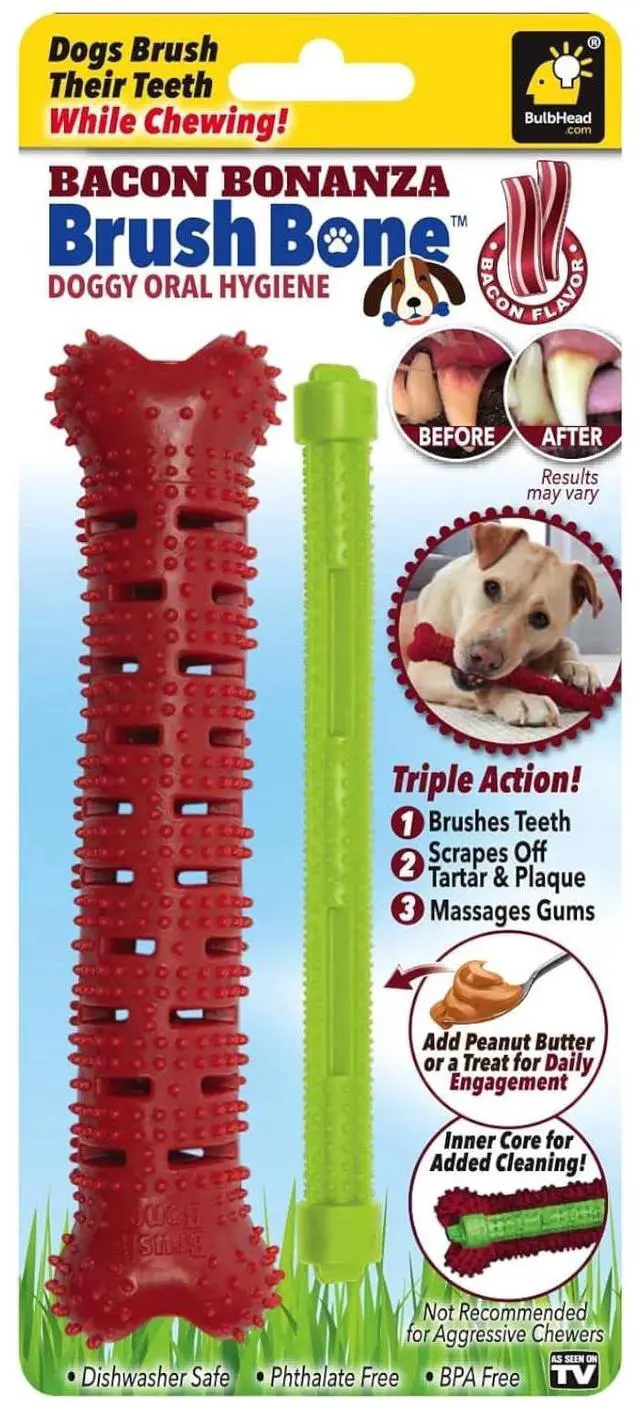 Main image of BrushBone - Dog Toothbrush Bone - Bacon Bonanza