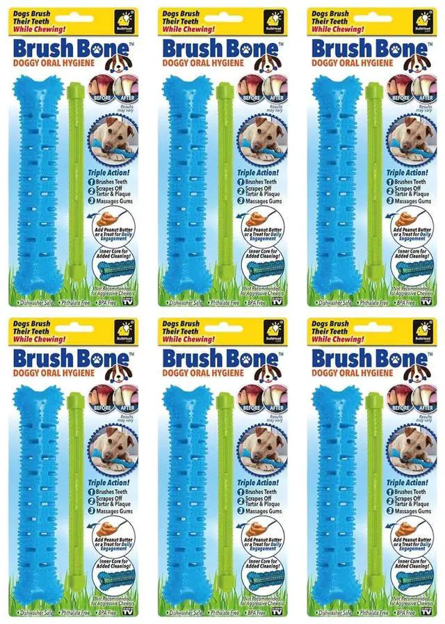 Main image of BrushBone - Dog Toothbrush Bone - 6 Pack