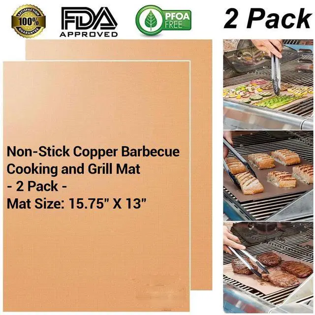 Alt view image 5 of 7 - Copper Grill Mats - Non-Stick 2 Pack, Ideal for All Your Grilling Needs!
