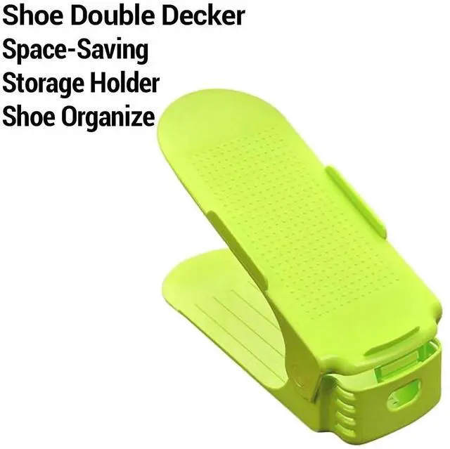 Alt view image 5 of 6 - Shoe Double Decker - Efficient Space-Saving Organizer- Green