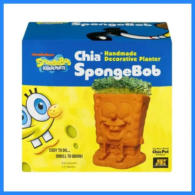Alt view image 2 of 5 - Chia Pet SpongeBob Handmade Decorative Planter
