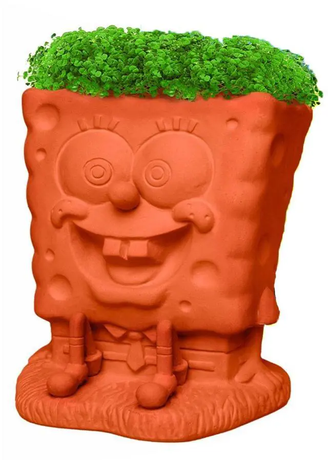 Alt view image 3 of 5 - Chia Pet SpongeBob Handmade Decorative Planter