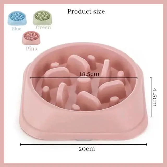 Alt view image 5 of 5 - Anti-Choke Slow Feeder Pet Bowl - PINK