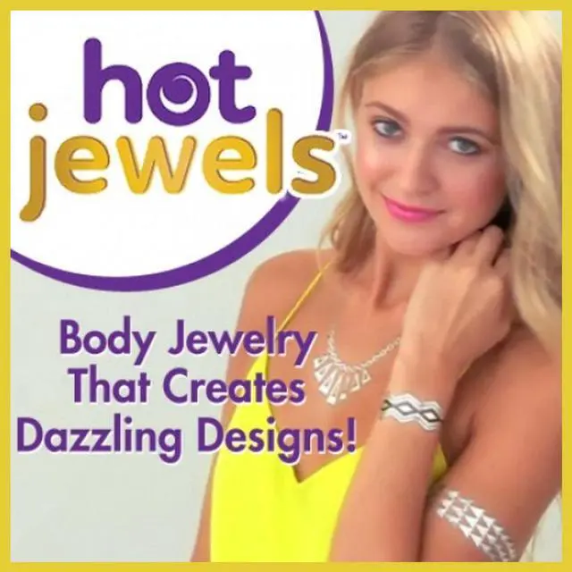 Alt view image 8 of 8 - Hot Jewels Metallic Temporary Tattoos set of 4 sheets Classic