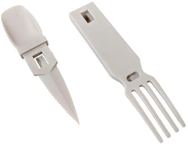 Alt view image 5 of 7 - 4-in-1 Snapatite+ Utensil Set - Spoon, Knife, Fork, Bottle Opener (Light Grey)