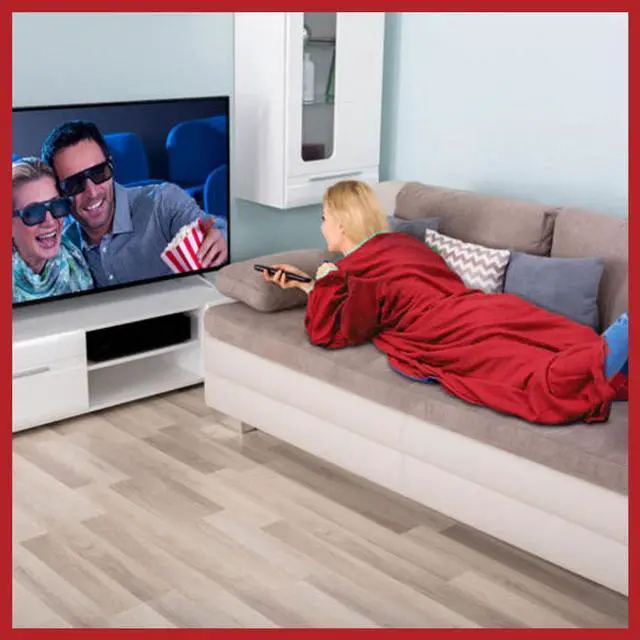 Alt view image 3 of 6 - Warmie- Cozy Blanket with Sleeves -Red