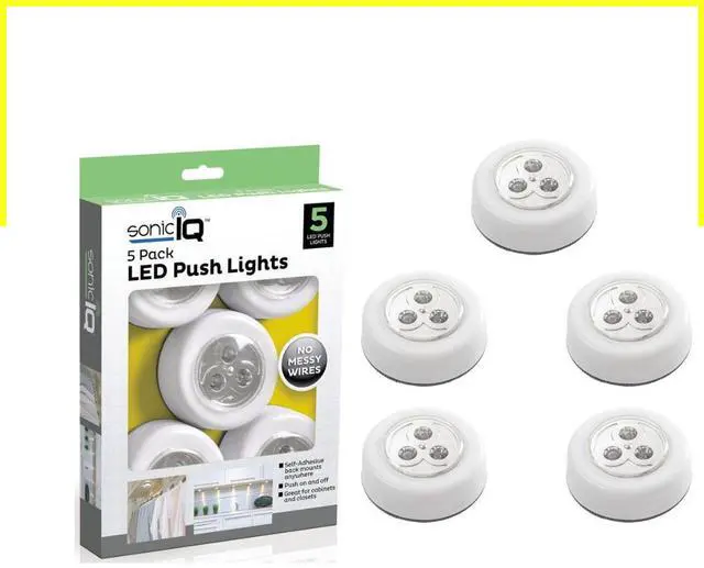 Alt view image 7 of 7 - SonicIQ LED Push Lights - 5 Pack for Easy Illumination