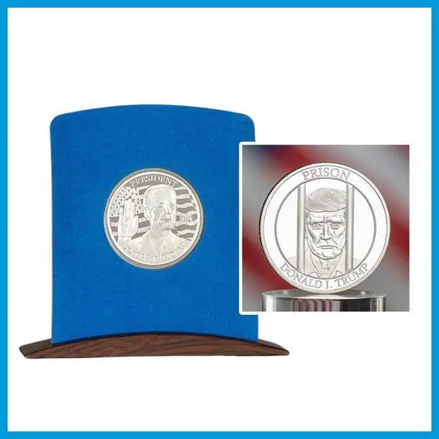 Alt view image 6 of 7 - Joe Biden 2024 Collectible Medallions  2-Pack Gold & Silver-Tone Souvenir Set