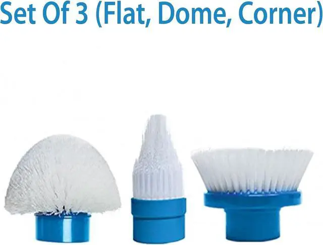 Alt view image 4 of 4 - Spin Scrubber Replacement Heads  Flat, Dome, and Corner Brush Heads - 3-Pack