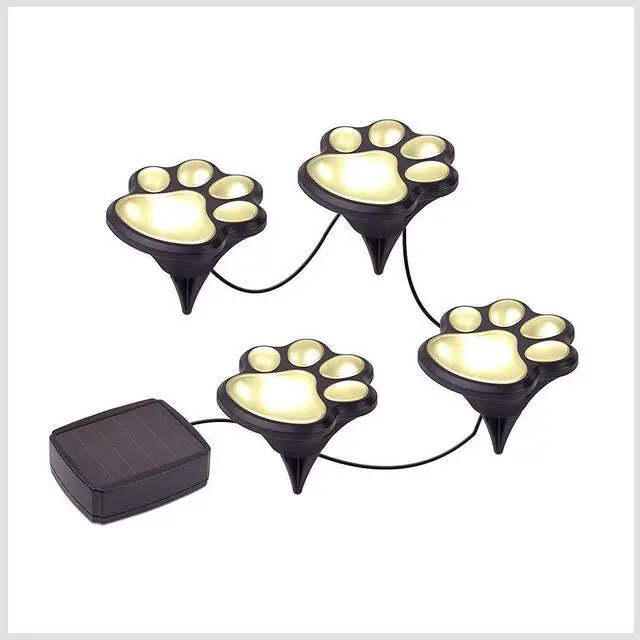 Alt view image 5 of 7 - LED SOLAR PAW PRINT LIGHTS- SET OF 4