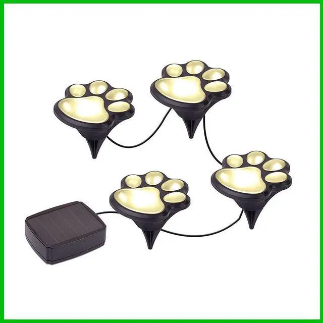 Alt view image 7 of 7 - LED SOLAR PAW PRINT LIGHTS- SET OF 4