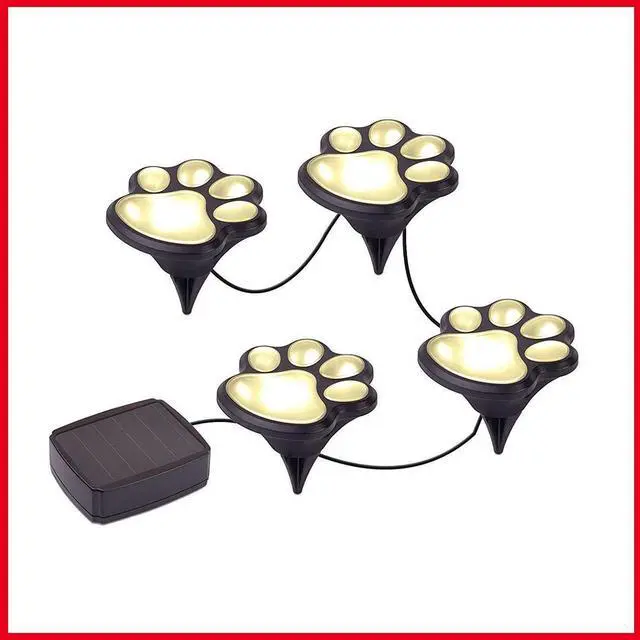 Alt view image 6 of 7 - LED SOLAR PAW PRINT LIGHTS- SET OF 4