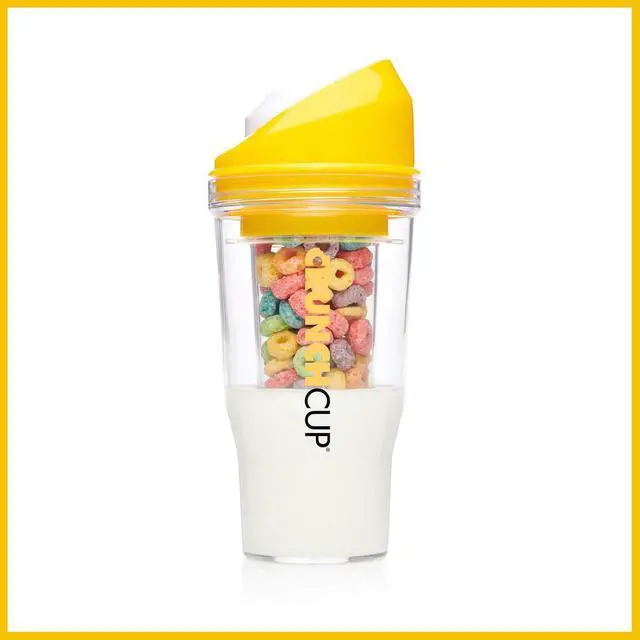 Alt view image 5 of 6 - The CrunchCup XL - A Portable Cereal Cup  -  Yellow