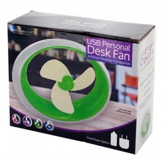 Alt view image 5 of 5 - USB Personal Desk Fan- A Perfect Desktop Companion- Green