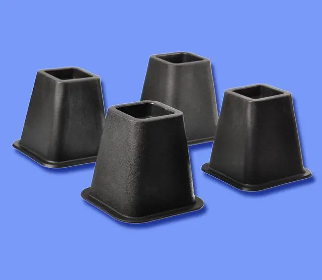 Alt view image 6 of 6 - Trademark Home Collection 4-Pack Bed Risers, 6-Inch, Black