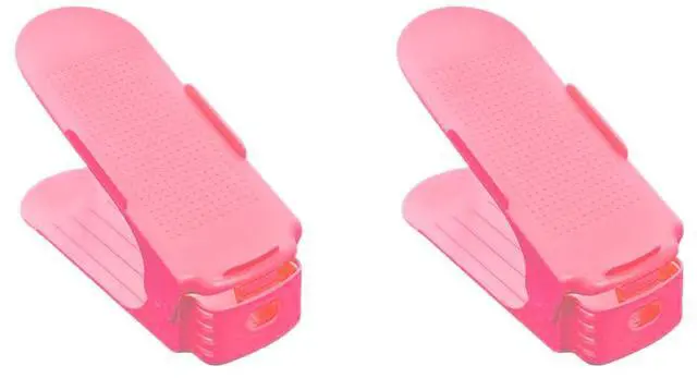 Alt view image 3 of 6 - Shoe Double Decker - Efficient Space-Saving Organizer- Pink - 2 Pack