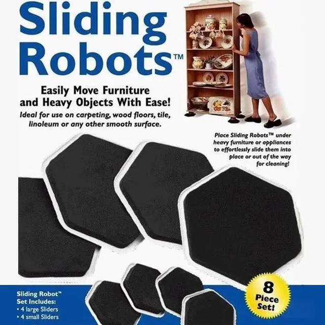 Alt view image 5 of 5 - Smooth Sliding Furniture Sliders - 8 Piece Set for Effortless Mobility