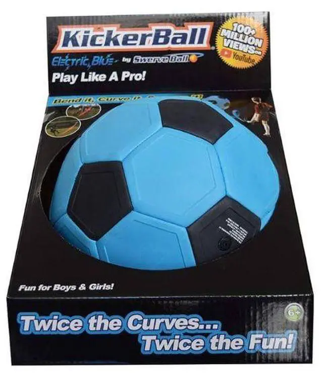 Alt view image 4 of 7 - KickerBall by Swerve Sports  Curve & Trick Soccer Ball  Electric Blue