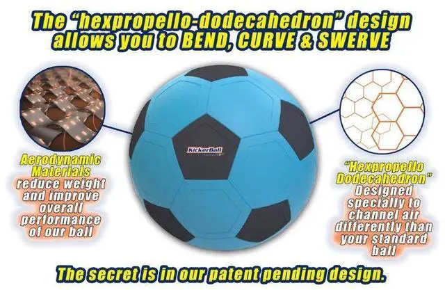 Alt view image 5 of 7 - KickerBall by Swerve Sports  Curve & Trick Soccer Ball  Electric Blue