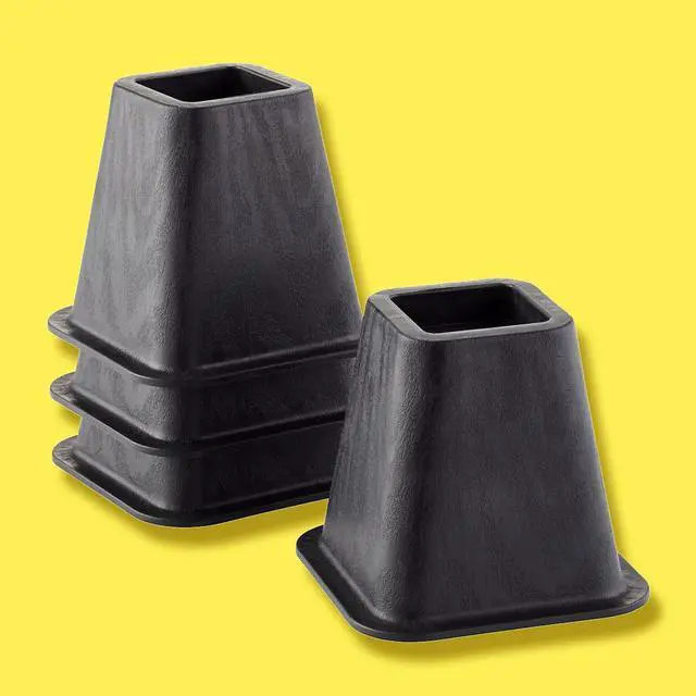 Alt view image 4 of 6 - Trademark Home Collection 4-Pack Bed Risers, 6-Inch, Black