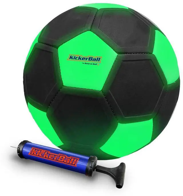 Main image of KickerBall by Swerve Sports  Curve & Trick Soccer Ball with Air Pump  Glow