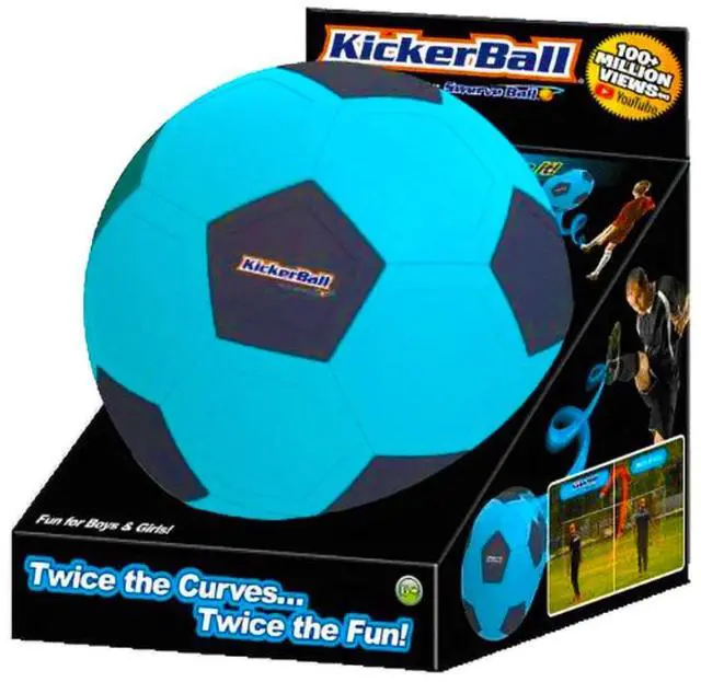 Alt view image 2 of 7 - KickerBall by Swerve Sports  Curve & Trick Soccer Ball with Air Pump  Electric Blue